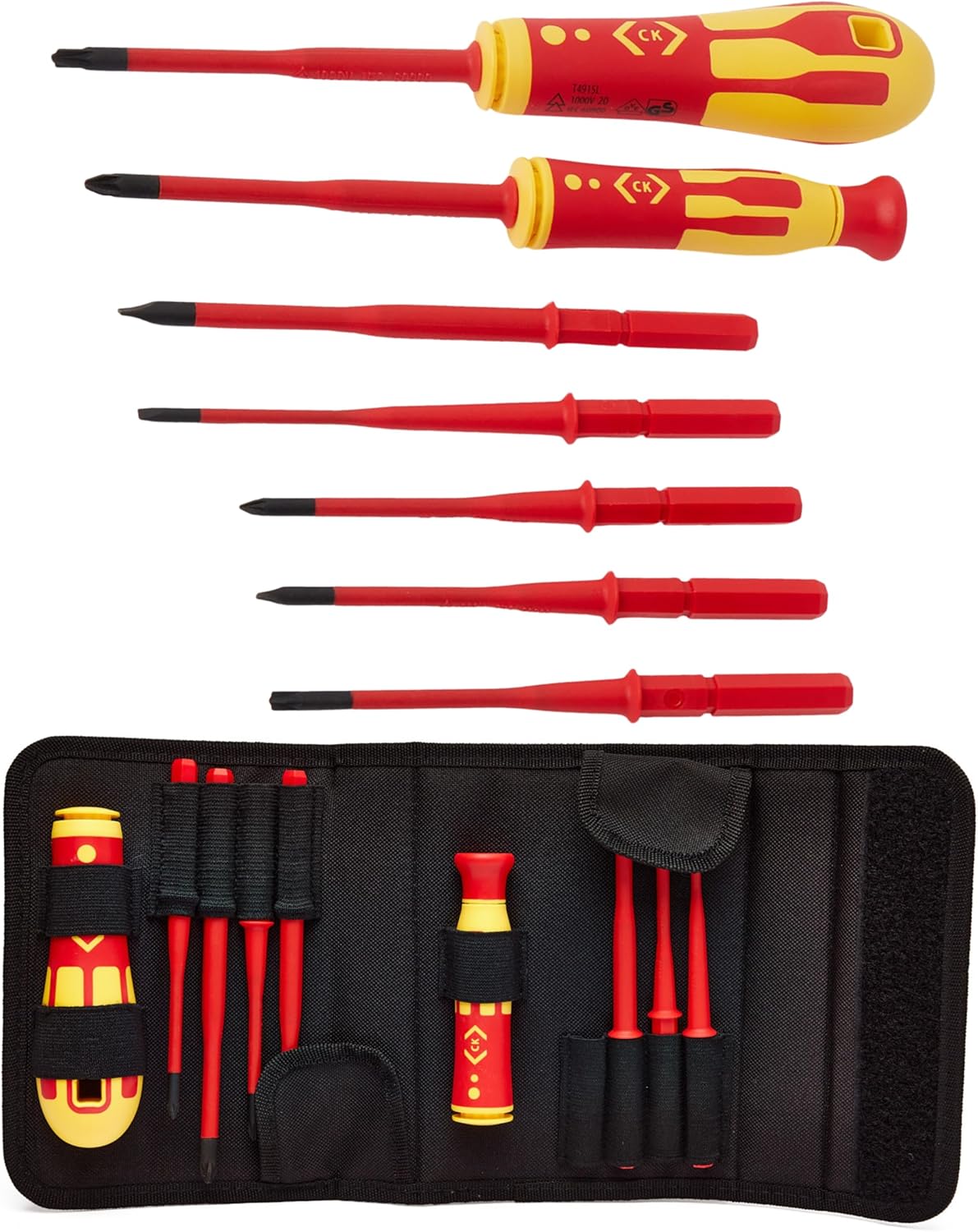 C.K T4925 VDE/1000V Interchangeable Screwdriver Set with Slim Blades