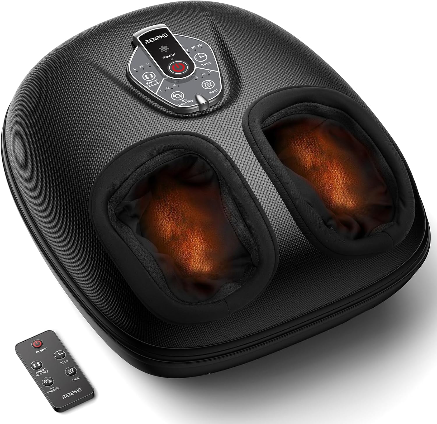 RENPHO Foot Massager with Heat [2025 Upgraded], FSA HSA Eligible Foot Massager Machine with 3 Levels Heat, Wireless Control, Deep Kneading Foot Massage, Birthday Gifts for Women & Men, Up to Size 12