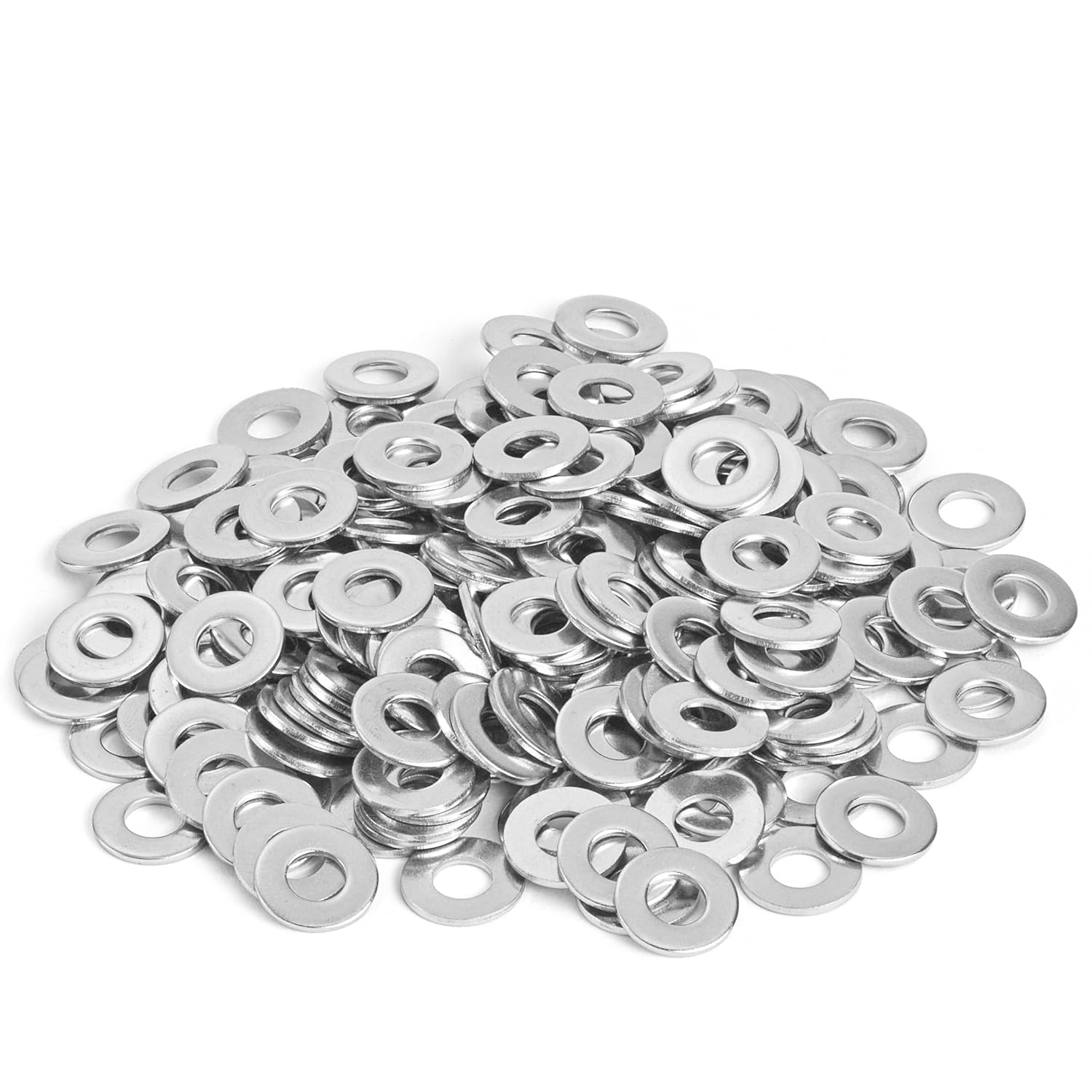100Pcs Flat Washers for Screws, 1/4" Small Washer, Premium 18-8 (304) Stainless Steel Washers for Bolts, Anti-Rust, Heavy Duty Washers Set-Industry-Widely Used