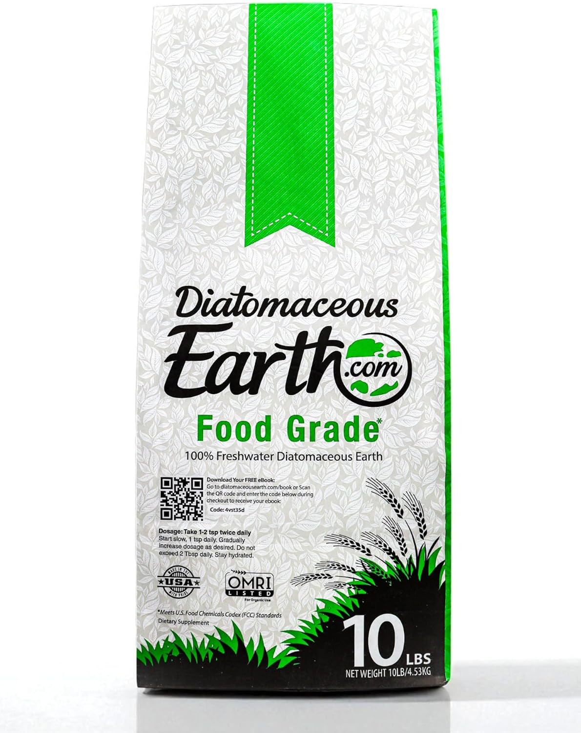 DiatomaceousEarth 10 LBS Food Grade Diatomaceous Earth - 100% Organic All Natural Diamateous Powder - Diametaceous for Humans is Safe Around Children