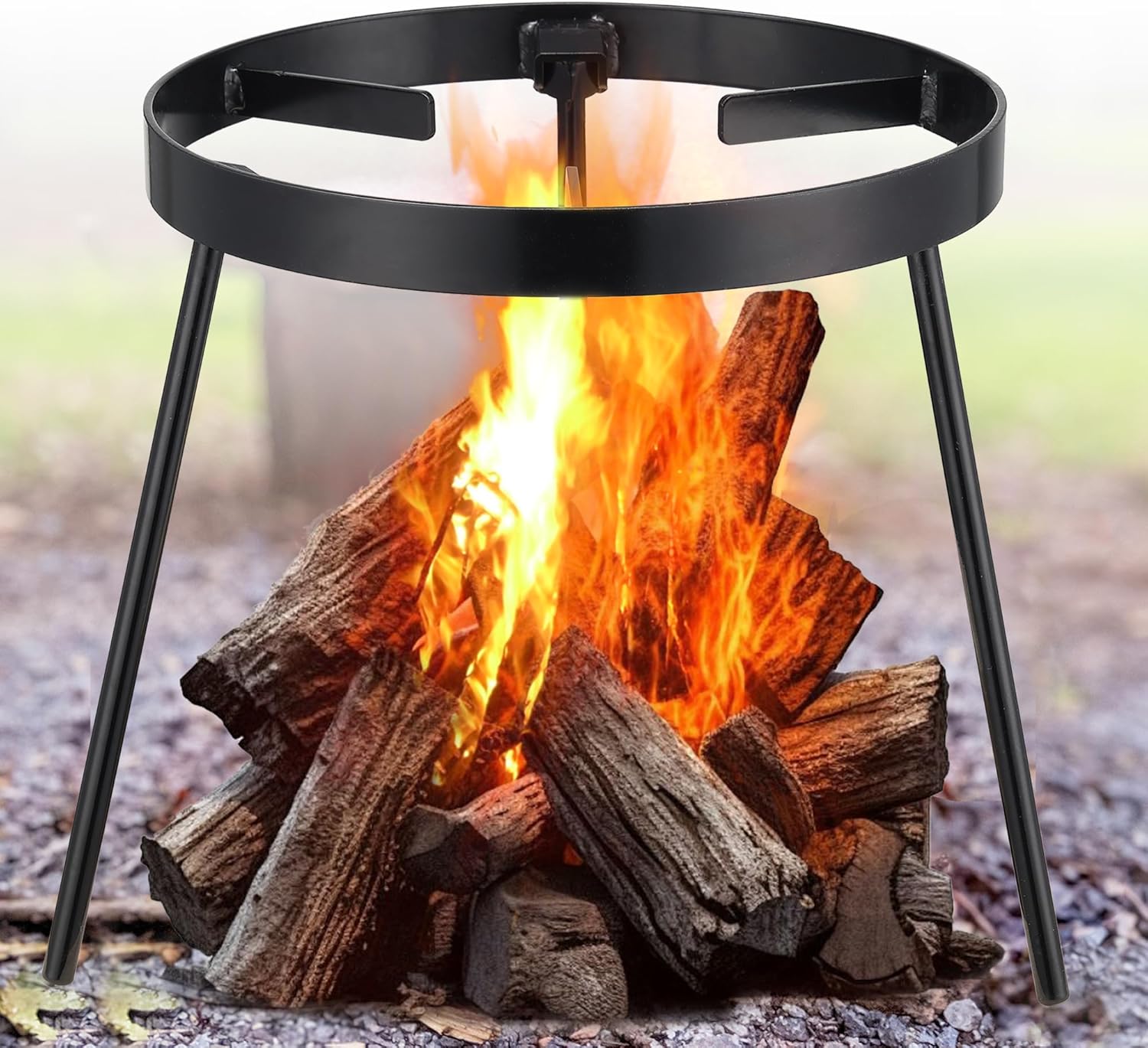 Campfire Tripod for Cooking - Campfire Cooking Equipment, Outdoor Fire Pit Stand, High Temperature Resistant Removable Camping Tripod for Cooking Dutch Oven,Jetboil,Griddle