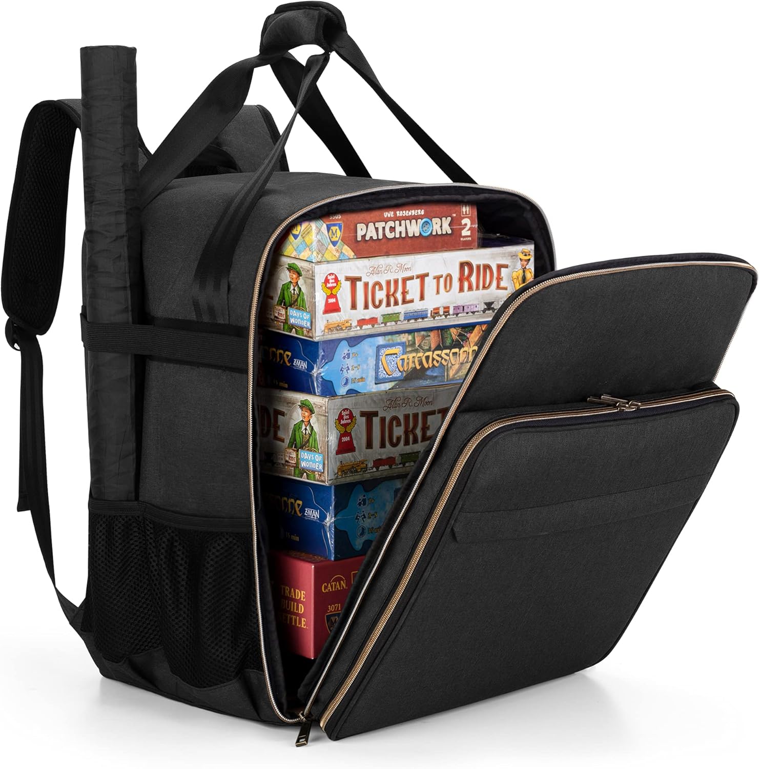 Trunab Board Game Backpack, Padded Board Game Storage Bag for Dice, Most Board Games, Card Games, with Large Accessory Pockets & Map Sleeve