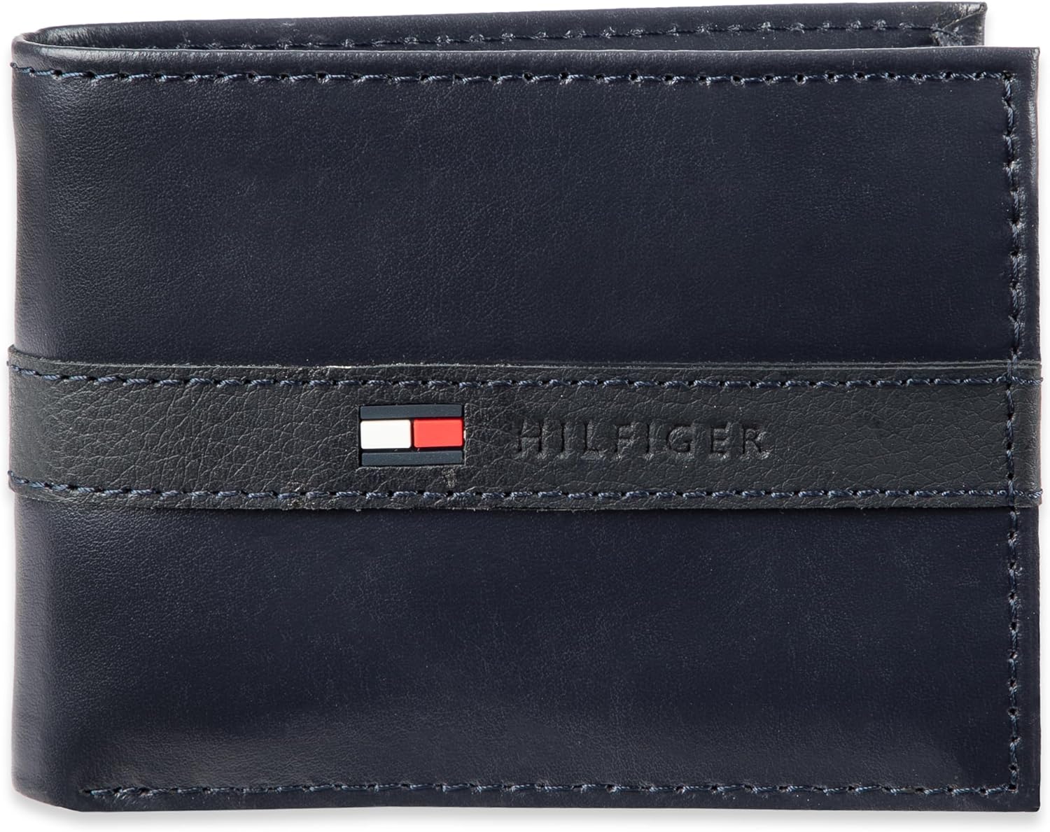 Tommy Hilfiger Men's RFID Blocking 100 Percent Leather Slimfold Wallet Bi-Fold, Tan Zed, One Size