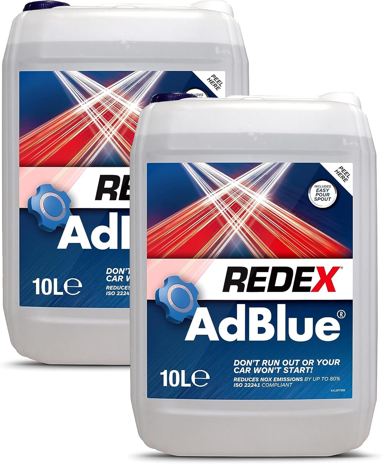 2 x 10L Redex Adblue with Easy Pour Spout, Suitable for All Makes and Models, ISO22241 Compliant, 20 Litre in Total