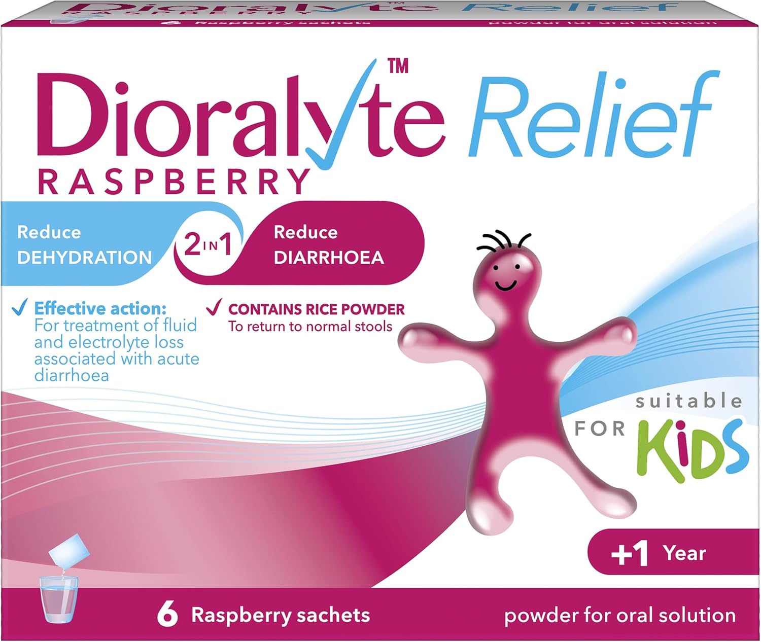 Relief Oral Rehydration Therapy - Raspberry Flavour - 6 Sachets