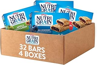 Nutri-Grain Soft Baked Breakfast Bars, Kids Snacks, Whole Grain, Variety Pack (4 Boxes, 32 Bars)
