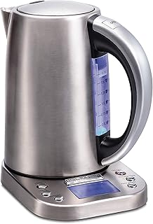 Hamilton Beach Professional Digital LCD Temperature Control Electric Tea Kettle, Water Boiler & Heater, 1.7 Liter, Fast Boiling 1500 Watts, Cordless, Auto-Shutoff & Boil-Dry Protection, Silver (41028)