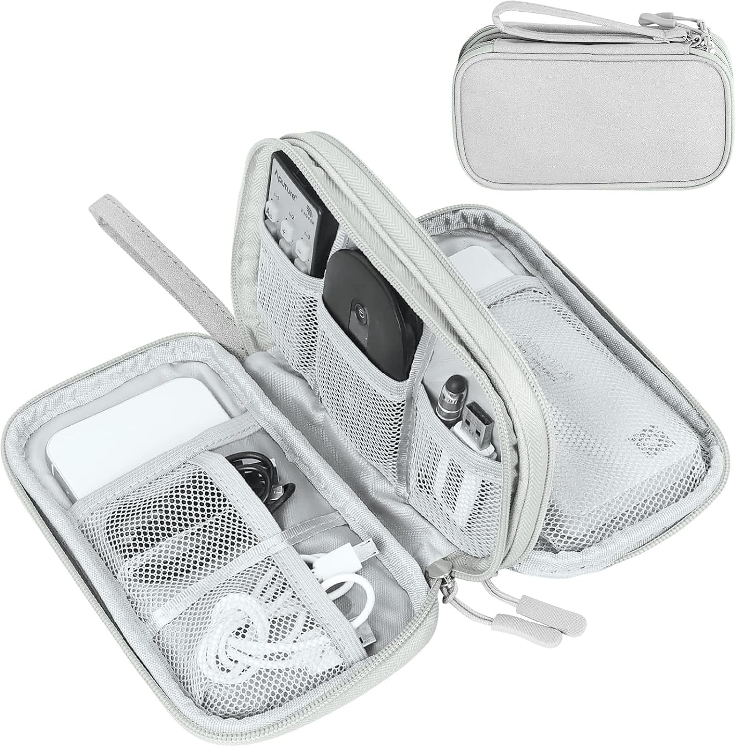 FYY Electronic Organizer, Travel Tech Pouch Bag, Cable Organizer Grey