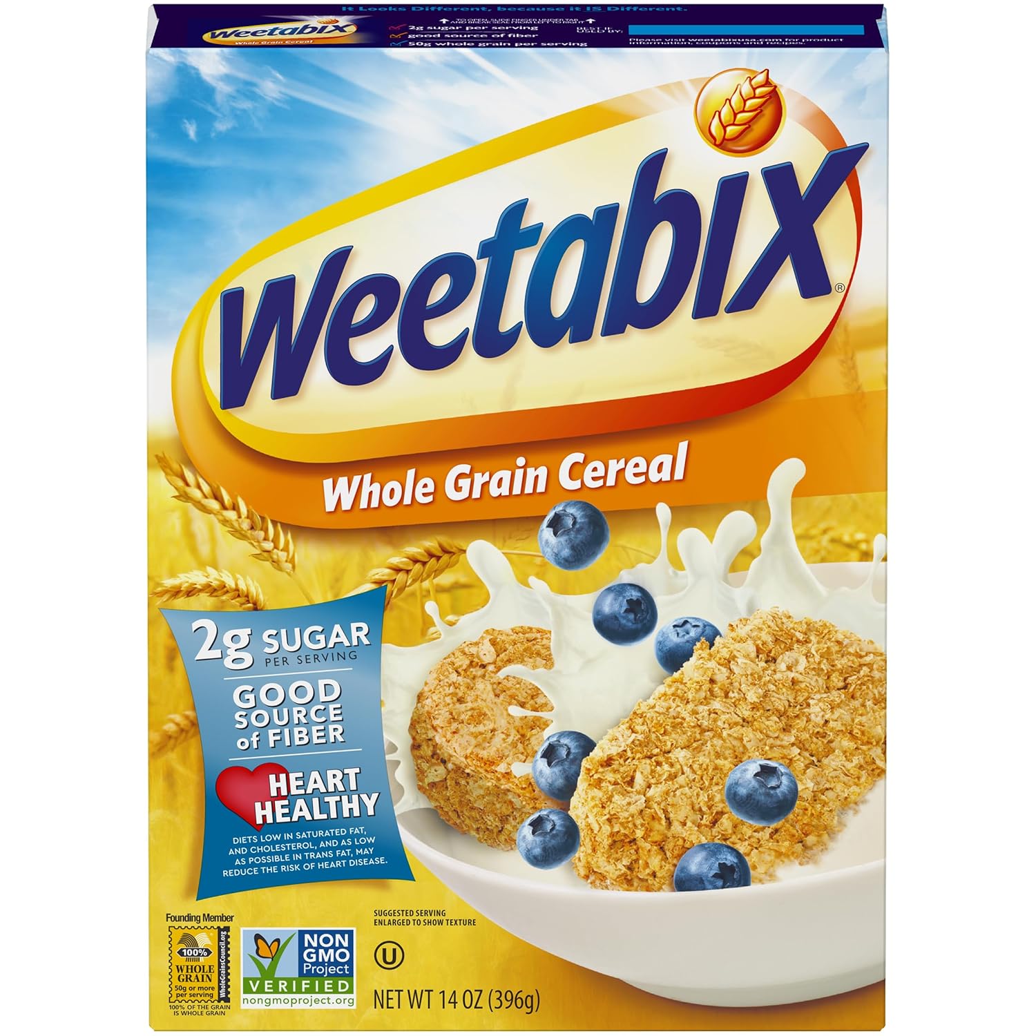 Weetabix Biscuits Whole Grain Cereal, Lightly Sweet Whole Grain Wheat Biscuits, Delicious as Part of Breakfasts or Snacks, 14 OZ Box