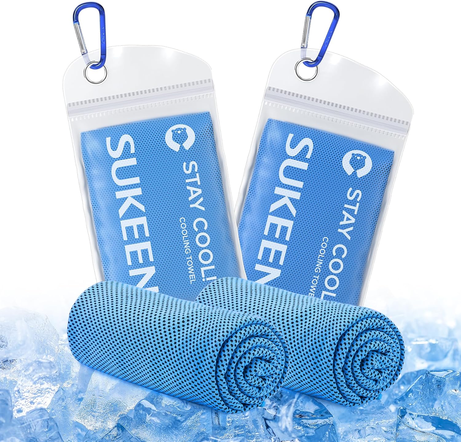 Sukeen Cooling Towel for Men and Women - 2 Pack (40"x12") Quick Dry Ice Towel for Gym, Travel, Camping, Sweat, Yoga, Sports, Outdoor Work