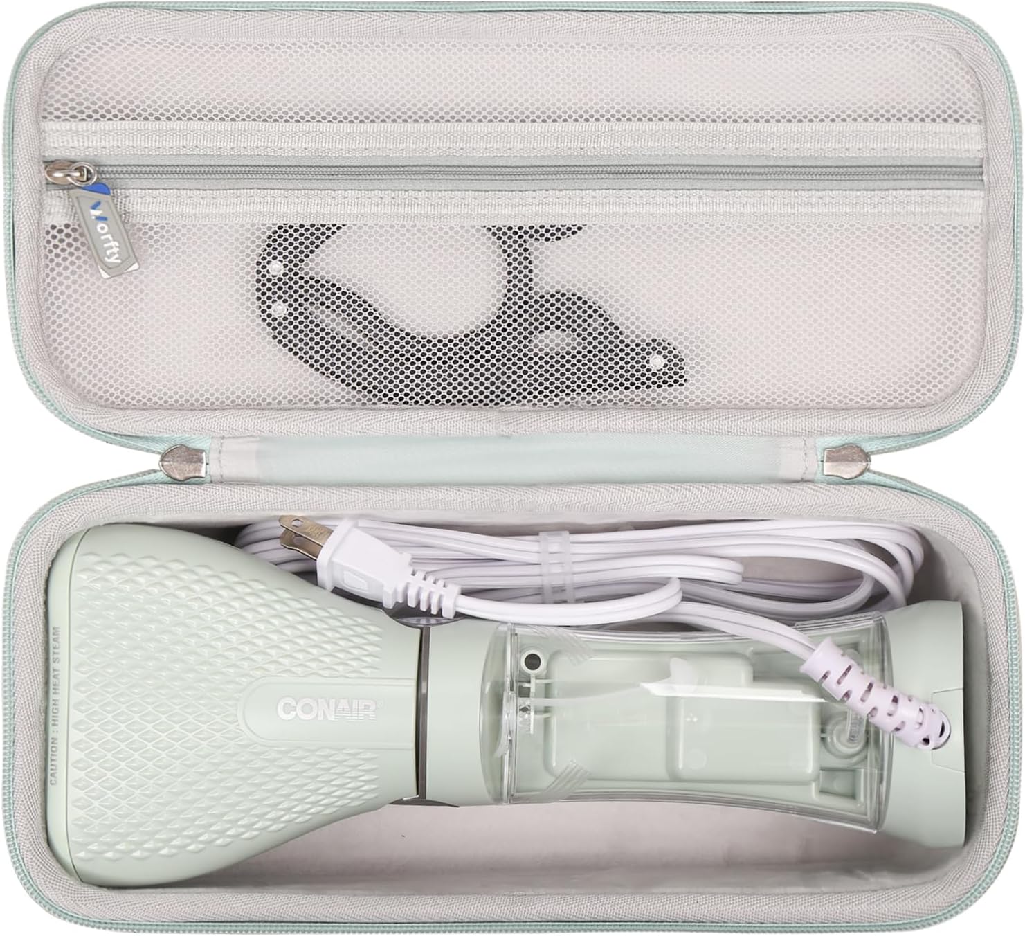 Hard Travel Carrying Case for Conair Handheld Garment Steamer, Mint Green Portable Storage Case fits for Conair Small Size Travel Steamer with Dual Voltage for Worldwide Use(Case Only)