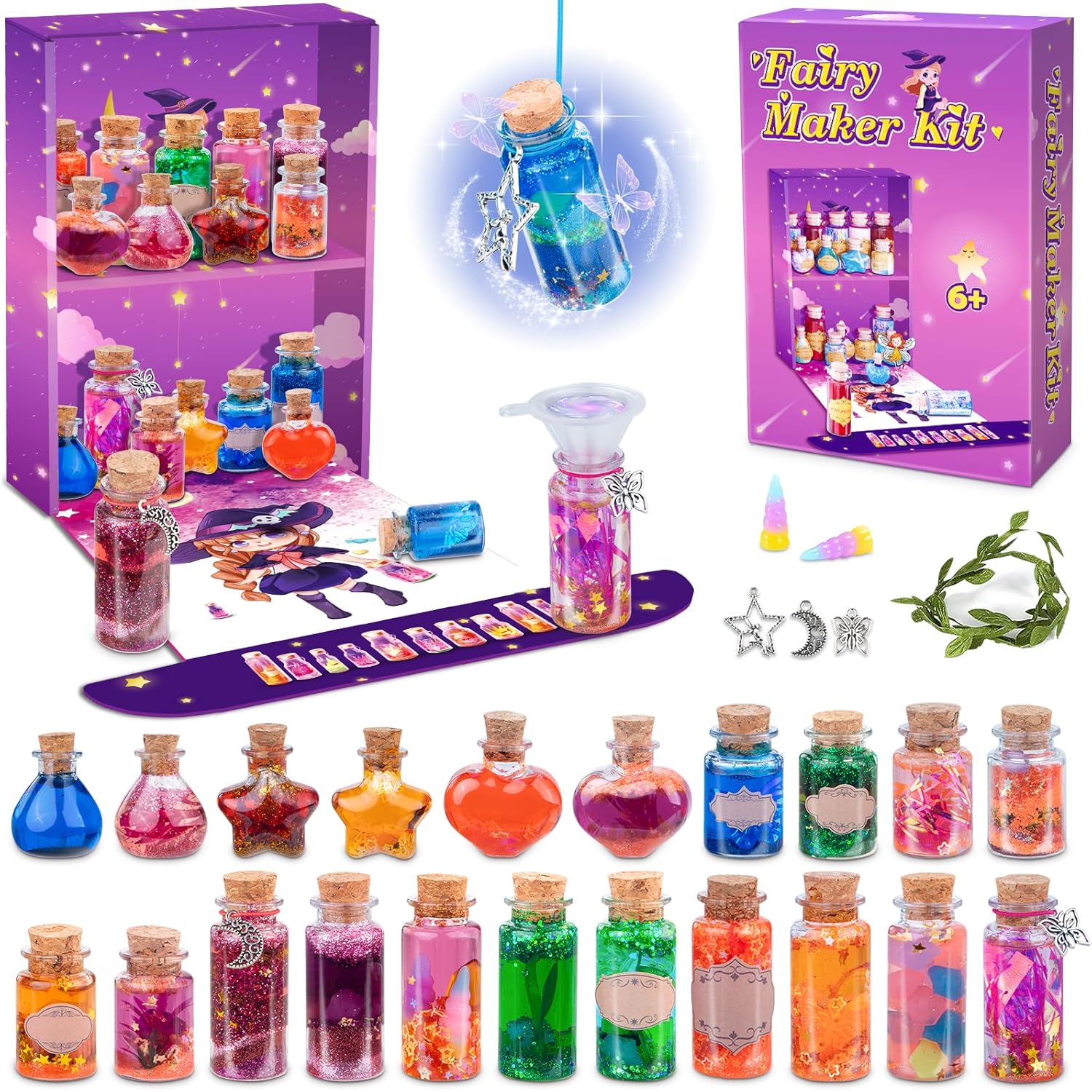 FairyMaker Potion Making Kit Children, Arts and Crafts Potions Kits for Kids, Creative DIY Fairy Toys & Magic Potions for 6 7 8 9 10 Years Old Girls, Birthday Gifts for Girls