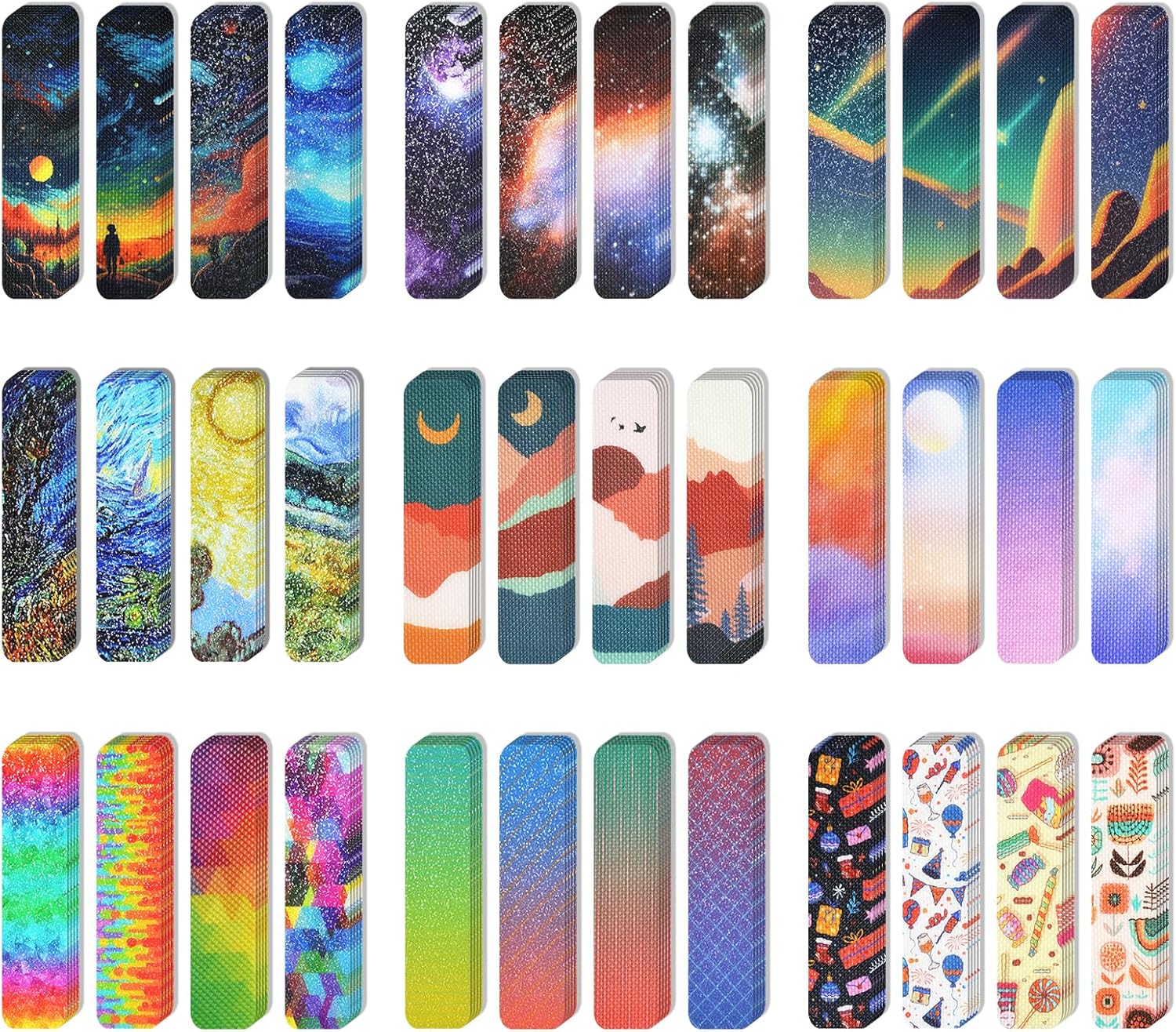36 Pieces Anxiety Sensory Stickers with 2 Textured Surface Adhesives - Fidget Stickers for Office & Classroom Desk - Sensory Strips - Relieve Adult & Teen Stress(Unique Style)