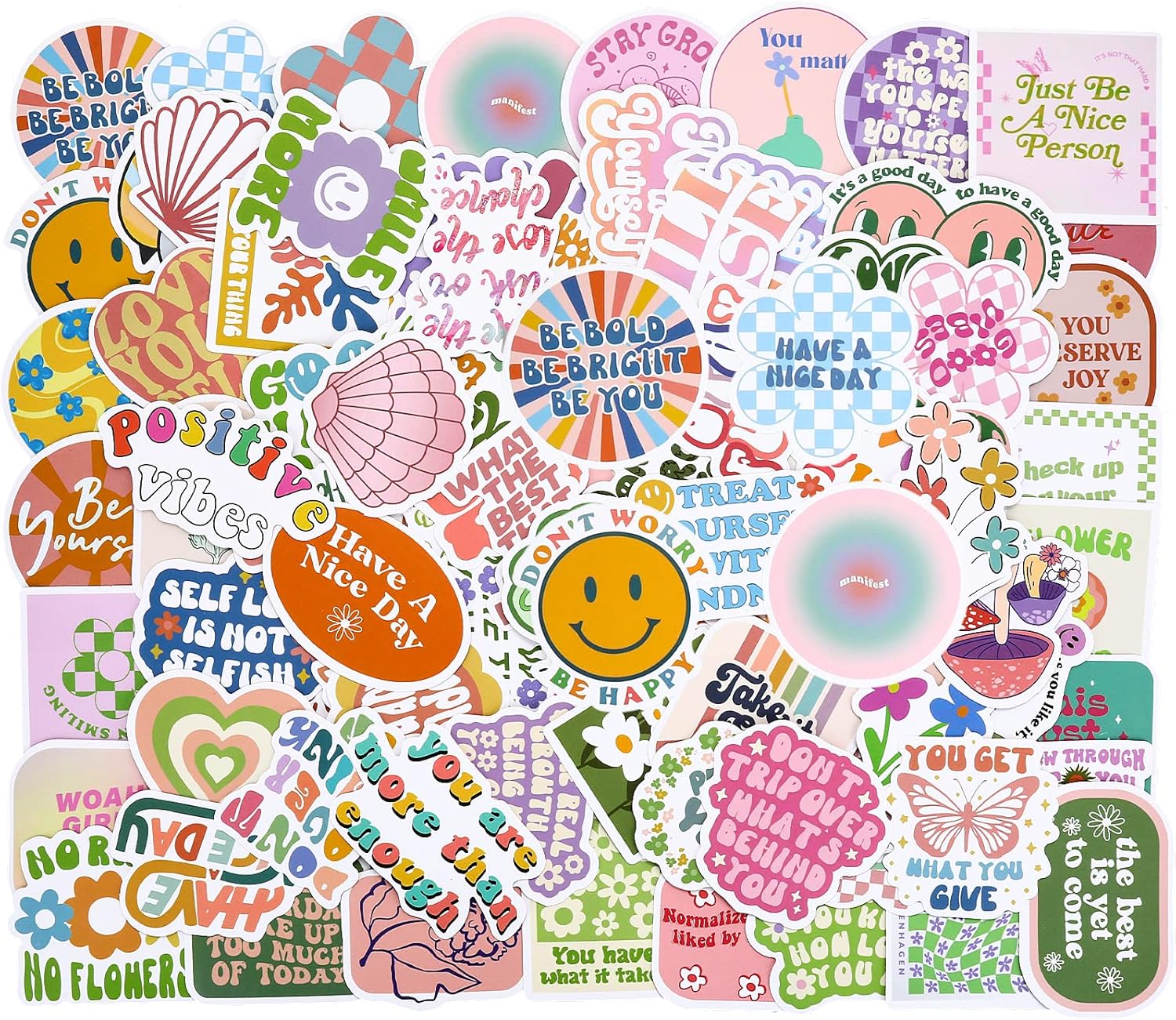 Molain Inspirational Stickers,100Pcs Motivational Stickers Waterproof Positive Laptop Stickers Vinyl Laptop Stickers for Scrapbooking Journal Teens Students Adults Teachers Water Bottles