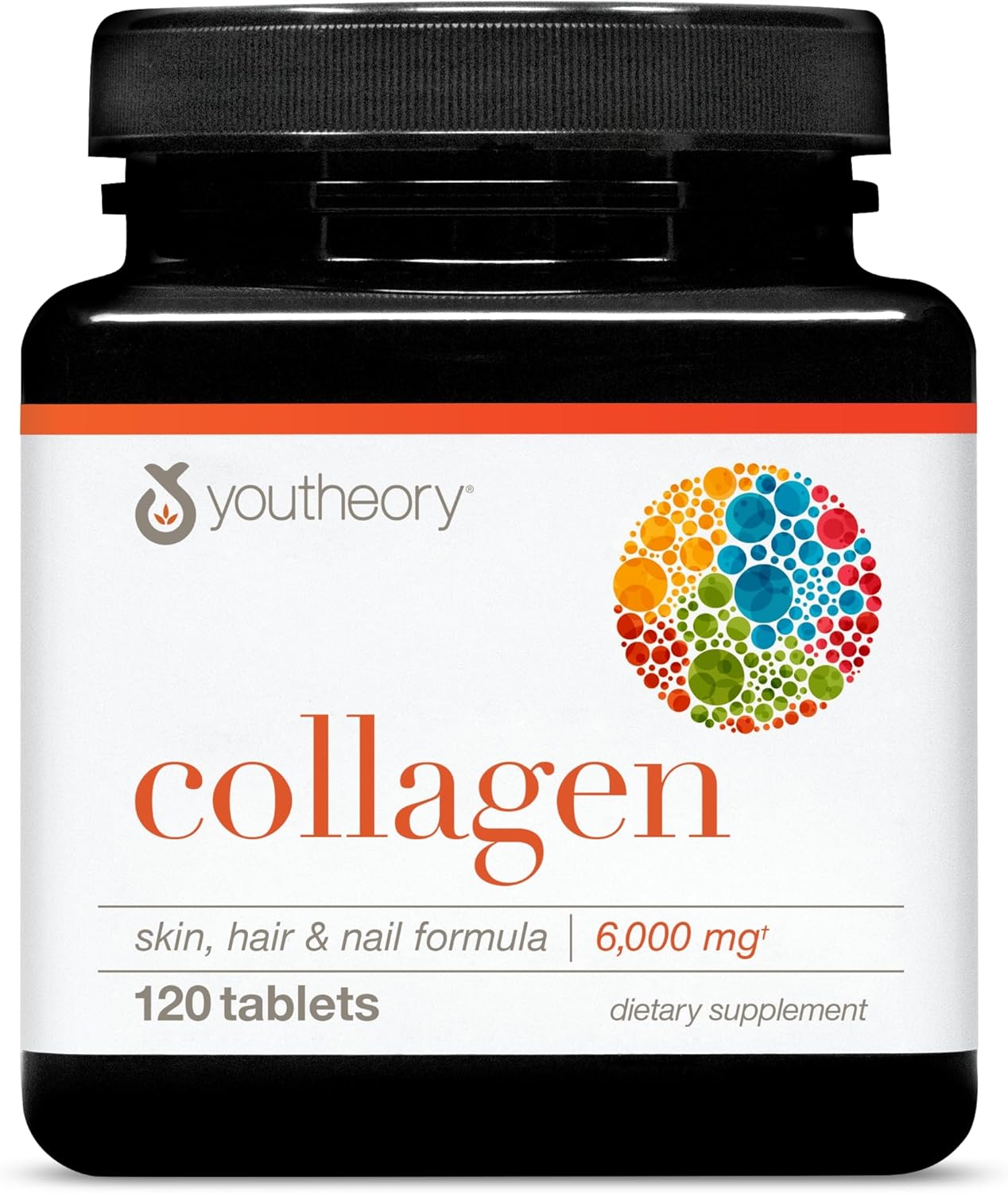 Youtheory Advanced Collagen - 6,000 mg - with Vitamin C - for Hair, Skin & Nails* - Collagen Supplements for Women and Men - 120 Tablets