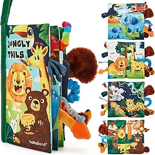 hahaland Baby Books 0-6 Months, Infant Tummy Time Toy High Contrast Sensory Baby Toys 6 to 12 Months Touch Feel Book Baby Valentines Gifts for Boy Girl 0-3 Months Easter Basket Stuffers