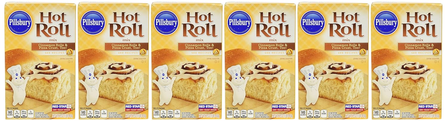 Pillsbury Specialty Mix Hot Roll, 16-Ounce Boxes , 1 pound (Pack of 6)