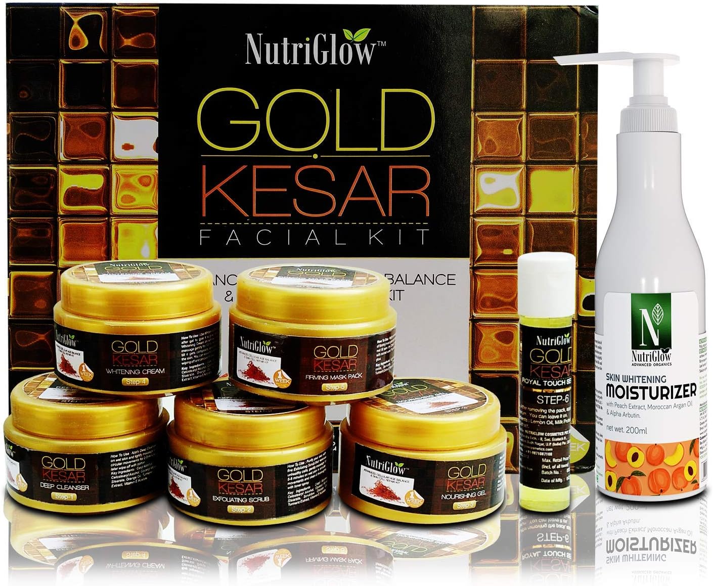 NutriGlow NATURAL'S Ubtan Facial Kit For Glowing Skin, Tan Removal With Haldi & Chandan, 60gm Pack of 2