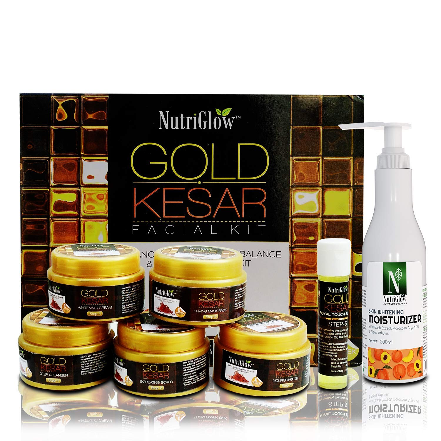 NutriGlow NATURAL'S Ubtan Facial Kit For Glowing Skin, Tan Removal With Haldi & Chandan, 60gm Pack of 2