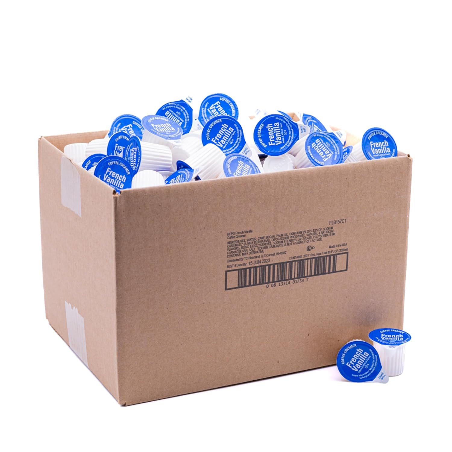 Heartland Non Dairy Liquid Coffee Creamer, French Vanilla, 200 Single Serve Cups, Shelf Stable, No Refrigeration