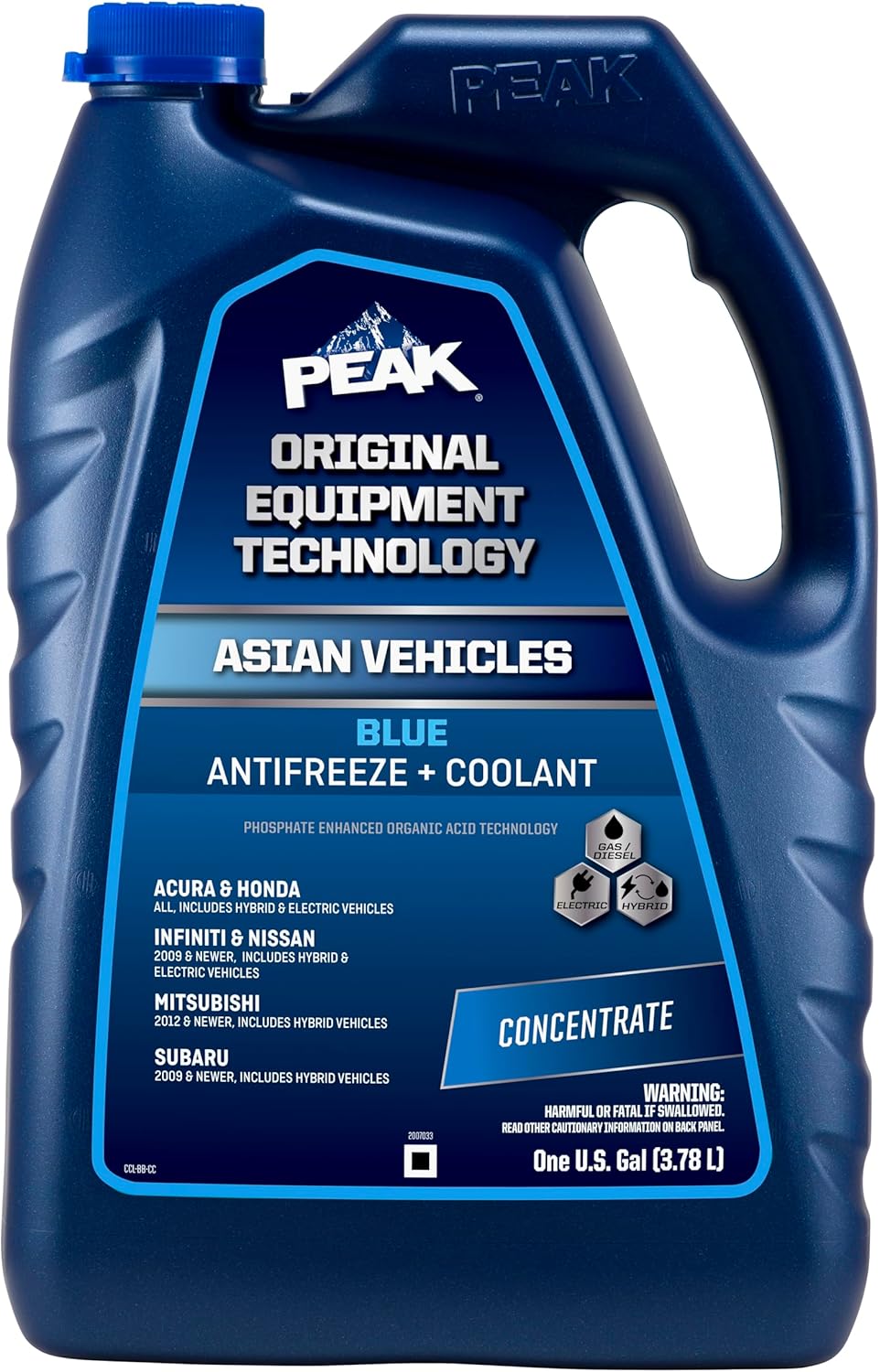 PEAK OET Extended Life Blue Concentrate Antifreeze/Coolant for Asian Vehicles, 1 Gal.