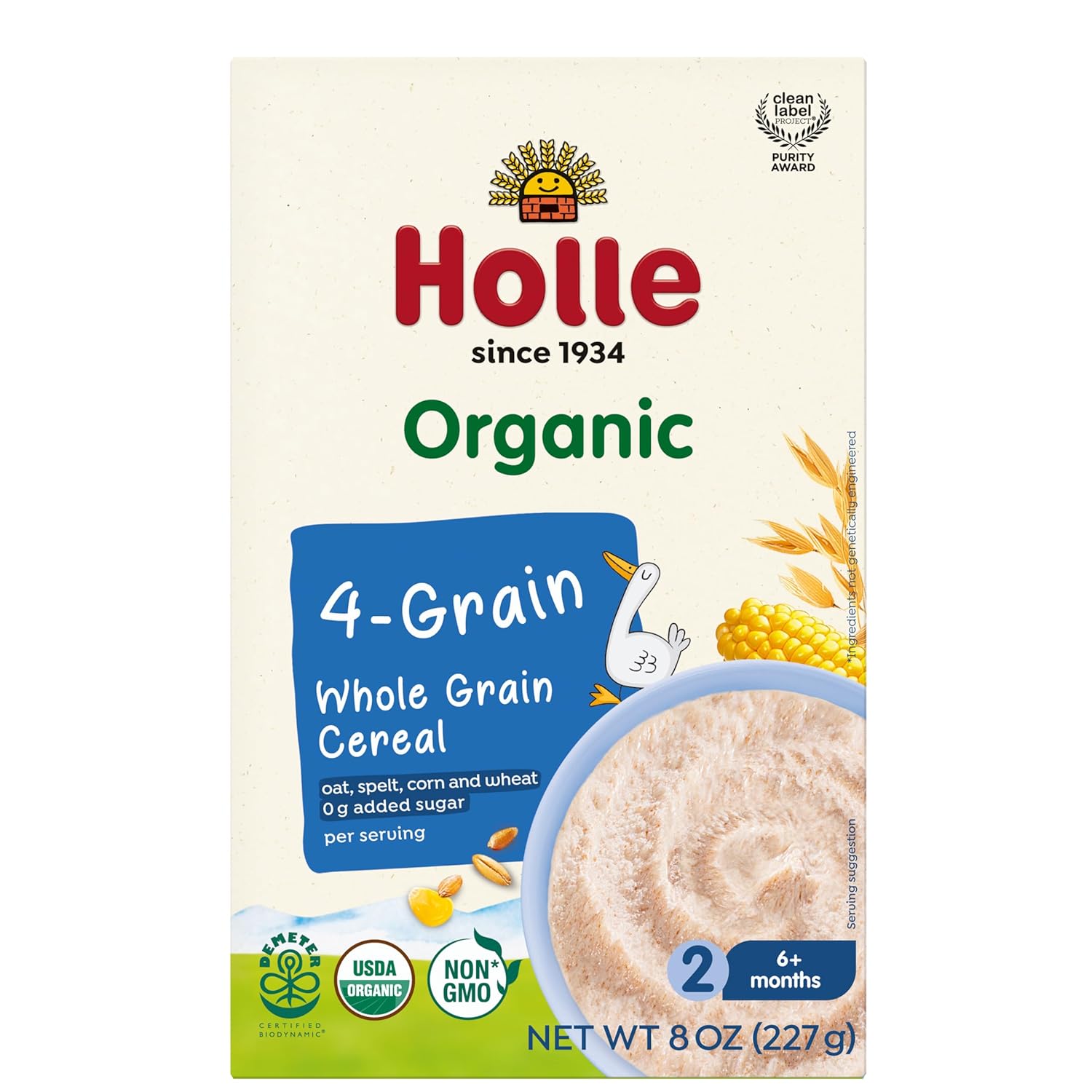 Holle Organic Cereal (4-Grain) Six Pack, 8.00 Ounce (Pack of 6)