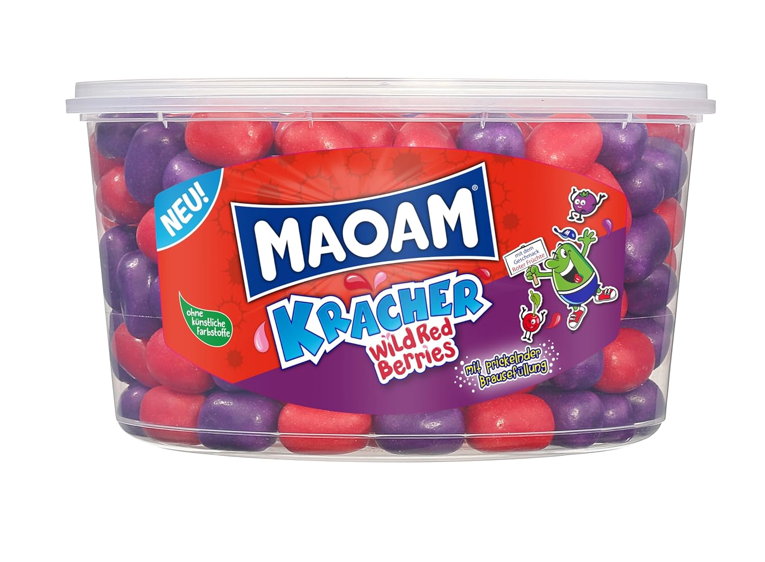 Haribo Maoam Kracher I Wild Red Berry Flavor | Tub 1200g 42 ounce