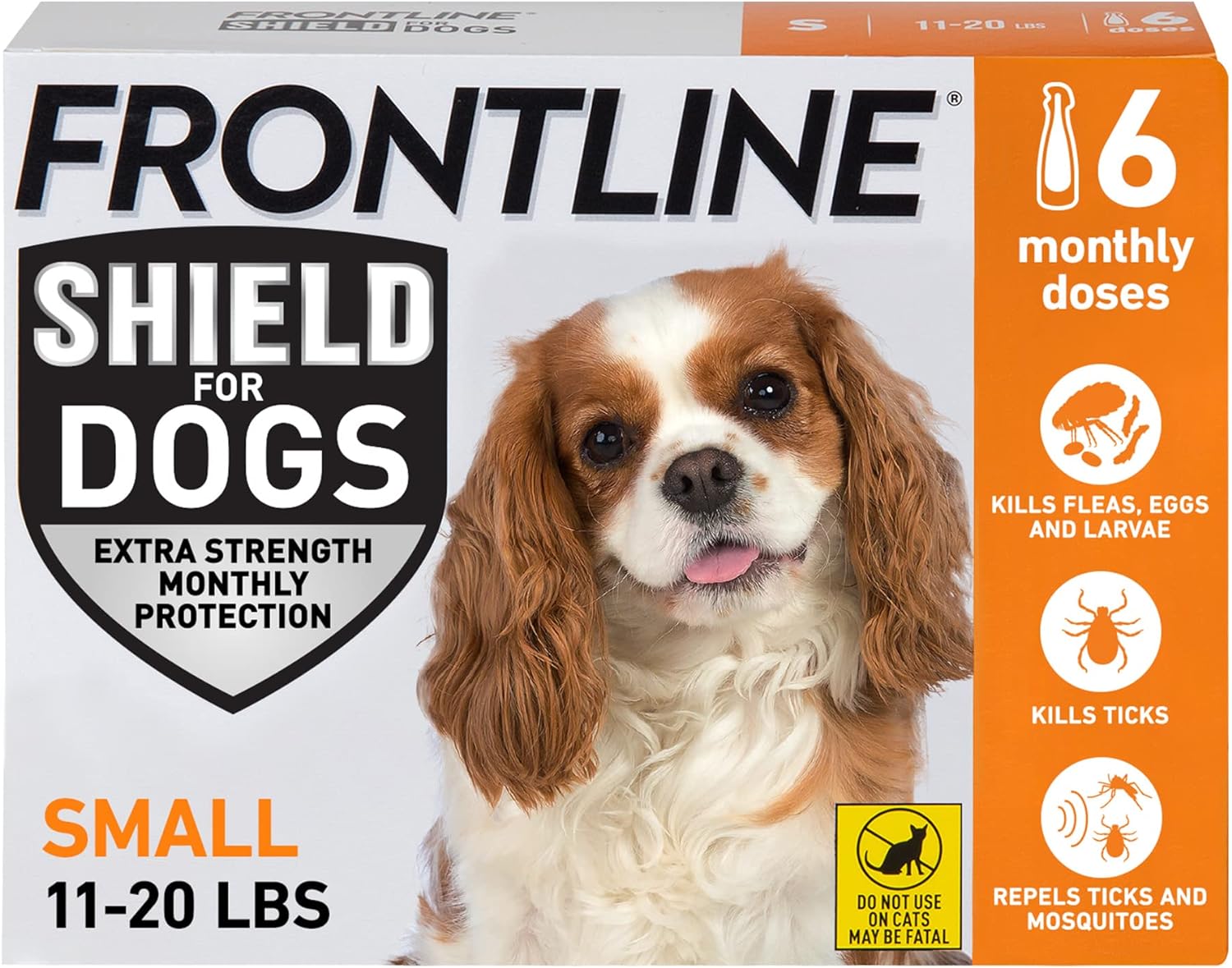 Frontline Shield Flea & Tick Treatment for Small Dogs 11-20 lbs. Count of 6