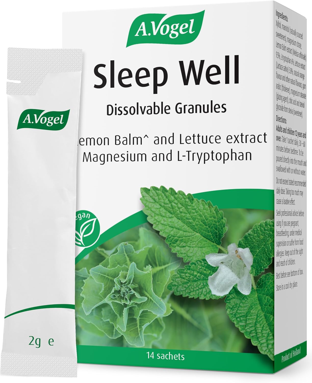 A.Vogel Sleep Well Dissolvable Granules | Sleep Supplement | Pour Directly into Mouth | Natural Orange Flavour | Extracts of Lemon Balm & Lettuce & Magnesium