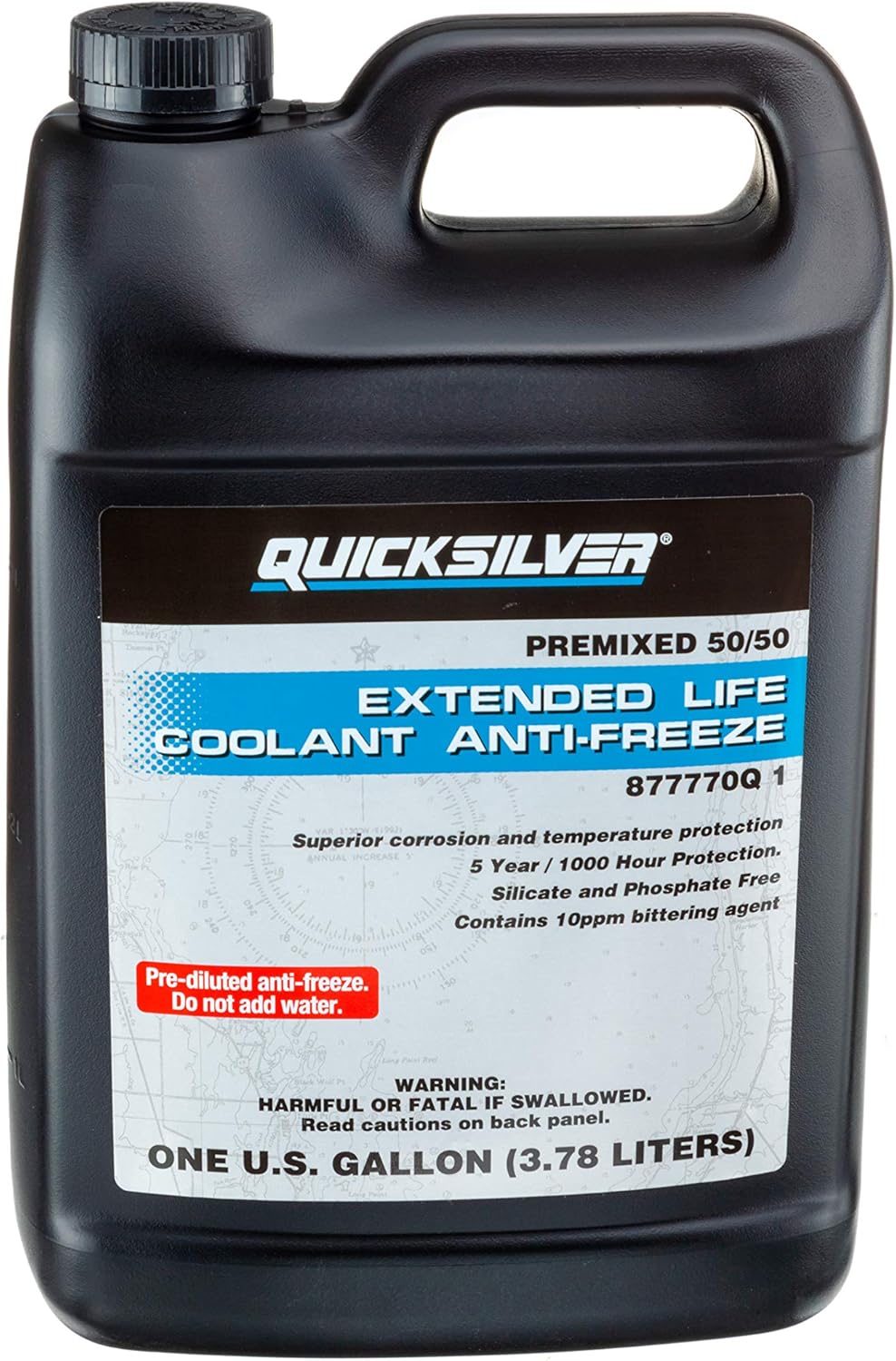 Quicksilver 877770Q1 Extended Life Coolant Anti-Freeze, Pre-Diluted 50/50, 1 Gallon