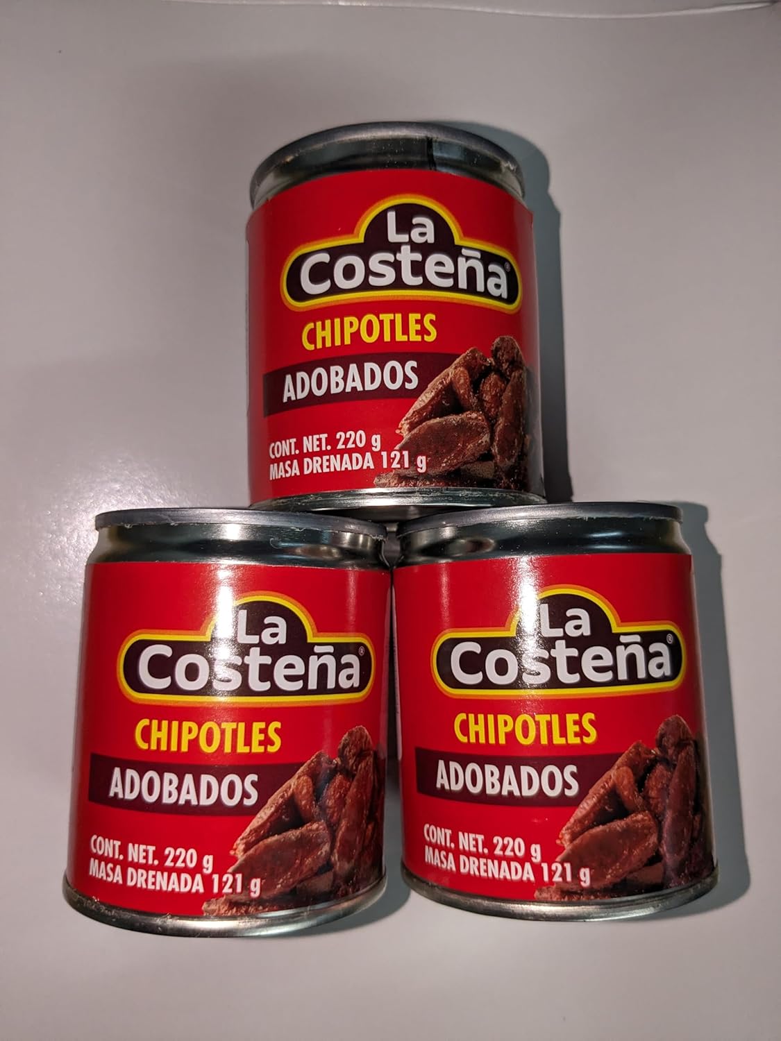 La Costena Chipotles Peppers in Adobo Sauce 220g (Pack of 3)