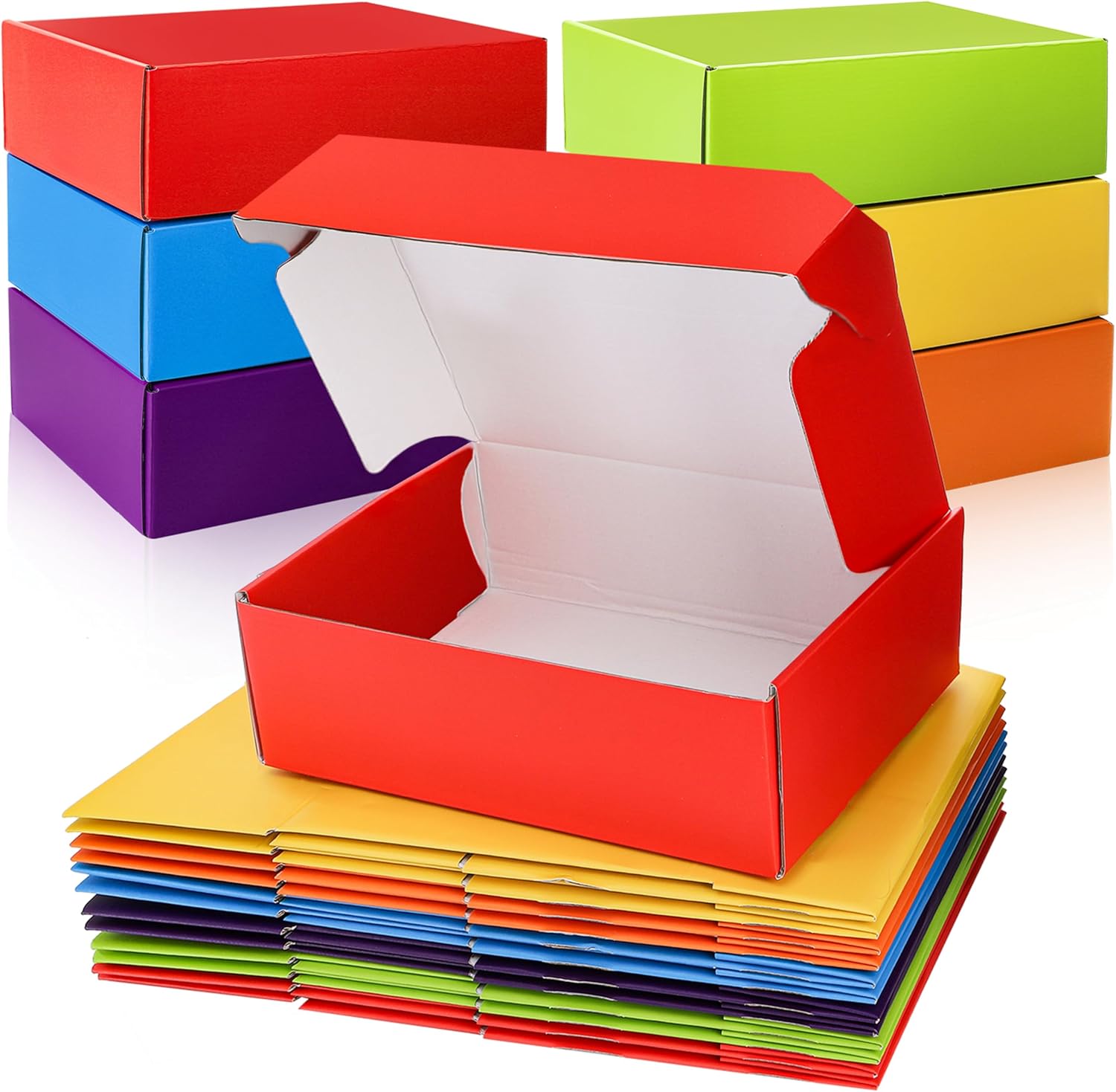 Peohud 12x9x4 Inches Shipping Boxes Set of 18, Assorted Colors Corrugated Cardboard Box, Tab Locking Literature Mailer Box for Small Business, Packing, Wrapping Present