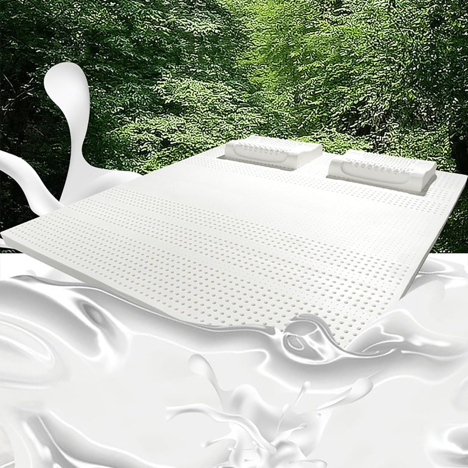 Natural latex mattress，Natural Latex Mattresses,Extra-Firm Topper,Organic Latex,Soothing Pressure Point Relief,Support for Shoulders, HIPS, Back, and Knees,3in,140x200cm(55x79in)