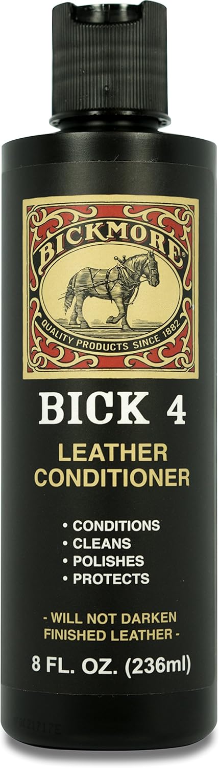 Bick 4 Leather Conditioner and Leather Cleaner 8 oz - Will Not Darken Leather - Safe For All Colors of Leather Apparel, Furniture, Jackets, Shoes, Auto Interiors, Bags & All Other Leather Accessories