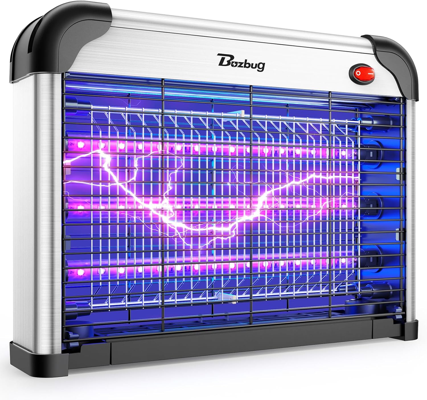 Buzbug LED Fly Zapper Indoor,10 Years Lifespan 3 Lamps Enhance Insect Attraction, 3800V High-Voltage, Fruit Fly Mosquito Moth Gnat Zapper, Catcher, Killer, Trap -MA009 (New Black)