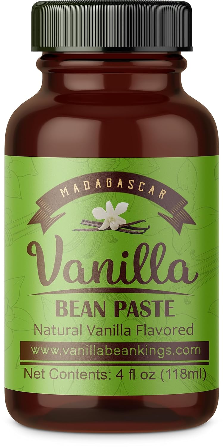 Vanilla Bean Paste for Baking and Cooking - Gourmet Madagascar Bourbon Blend made with Real Vanilla Seeds - 4 Ounces