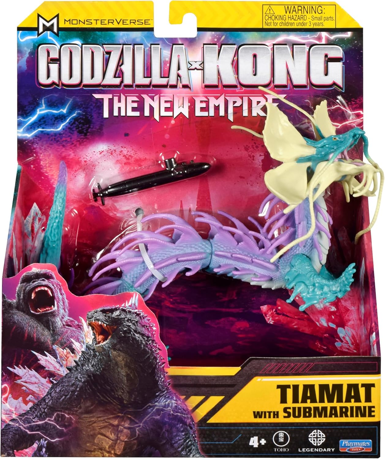MonsterVerse Godzilla x Kong: The New Empire, 6-Inch Tiamat Action Figure Toy, Iconic Collectable Movie Character, Includes 2.5-Inch Submarine Accessory, Suitable for Ages 4 Years+
