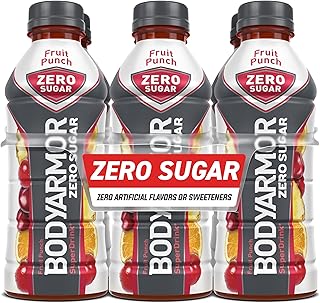 BODYARMOR ZERO Sugar Fruit Punch, Sugar Free Sports Drink - Low-Calorie Hydration - Natural Flavors with Potassium Packed Electrolytes, Antioxidants, and B-vitamins, 20 fl oz (pack of 6)