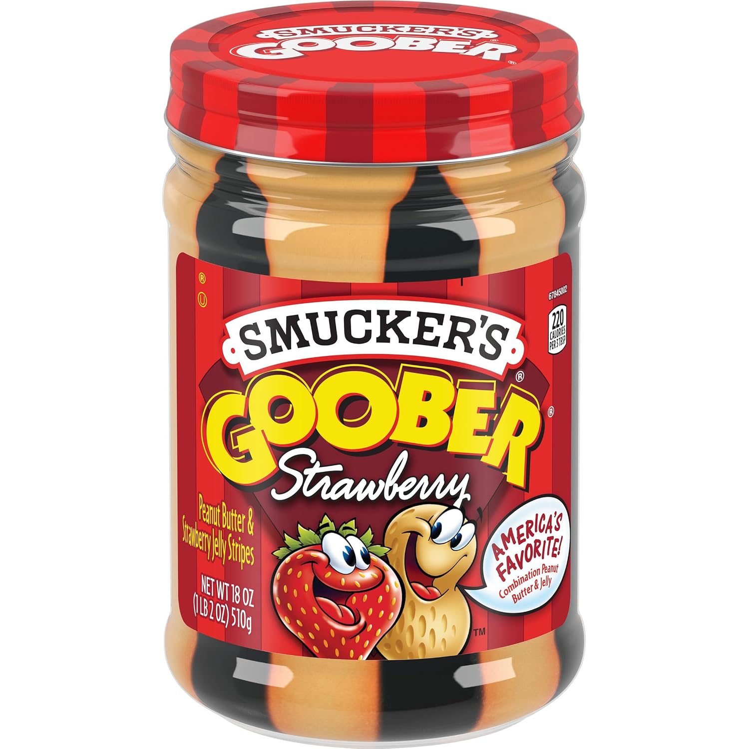 Smucker's Goober Peanut Butter & Strawberry Jelly Stripes, 18 Ounces