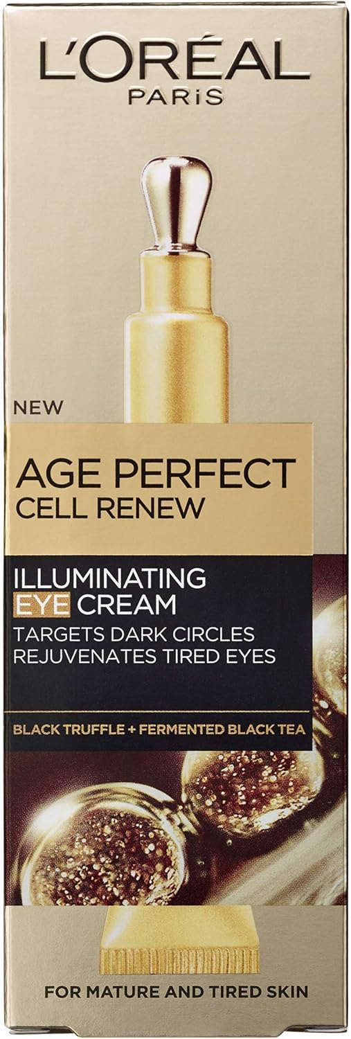 Skin Expert L'Oreal Paris Age Perfect Cell Renew Illuminating Eye Cream with Cooling Applicator for Mature Skin, 15 ml (Pack of 1)
