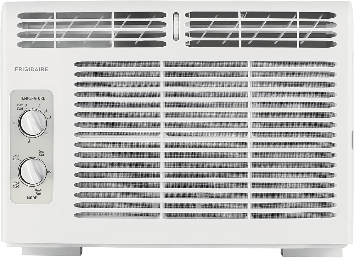 Frigidaire 5,000 BTU Window-Mounted Air Conditioner, Cools Up to 250 Sq. Ft., Quiet Operation, Effortless Temperature Control, 2 Fan Speeds, Auto Restart, White