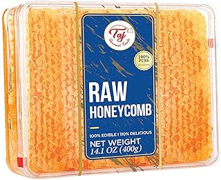 Great Bazaar All natural Raw Honeycomb 100% Honey Pure Turkish Raw Honey Comb - Honey Combs Raw Edible - Honey With Honeycomb 400g (14.10oz)