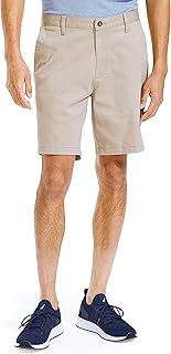 Nautica Men's Classic Fit Flat Front Stretch Solid Chino 8.5" Deck Shorts