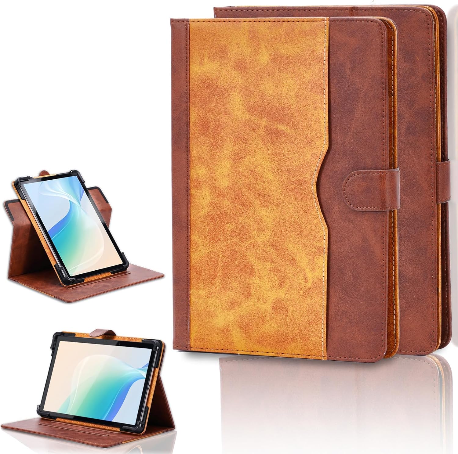 Case for Wced H1010 M50 Tablet Case 360 Degree Rotation Multi-Viewing Angels PU Leather Stand Folio Cover Brown