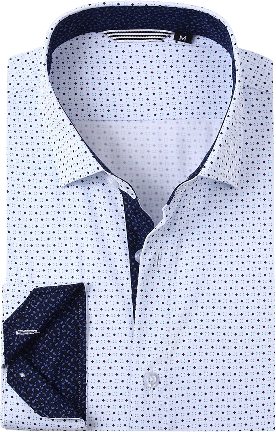 Alex Vando Mens Printed Dress Shirts Long Sleeve Regular Fit Button Down Shirt