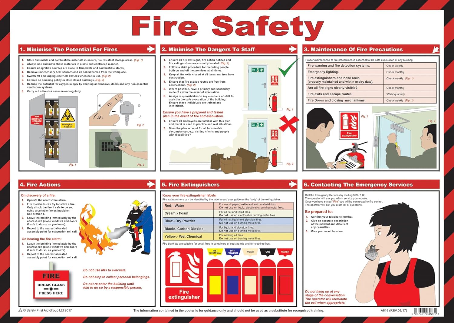 Safety First Aid Group Catering Appliance Superstore L083 Fire Safety Poster