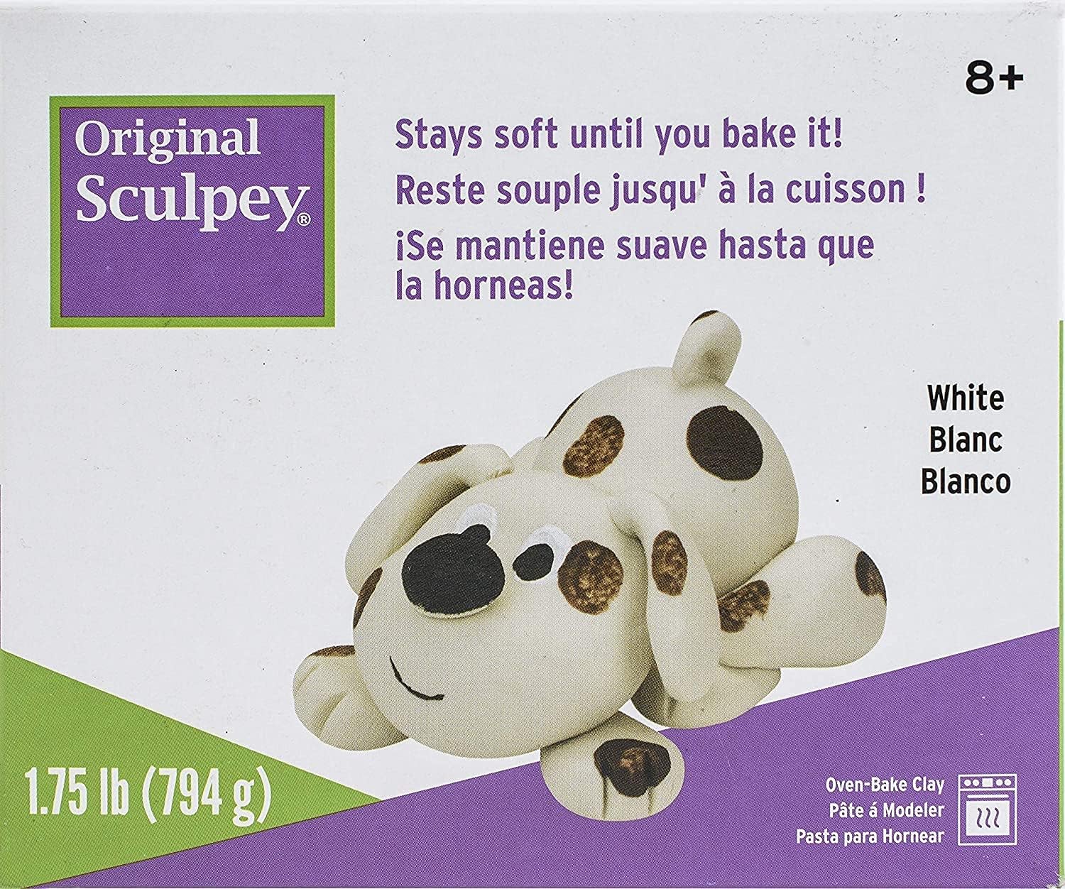Sculpey: Original Clay: White - 1.75 lb - Polymer Oven Bake Clay, Non-Toxic, Sculpting, Bake-Sand-Paint, Adults & Kids, Art & Craft Supplies
