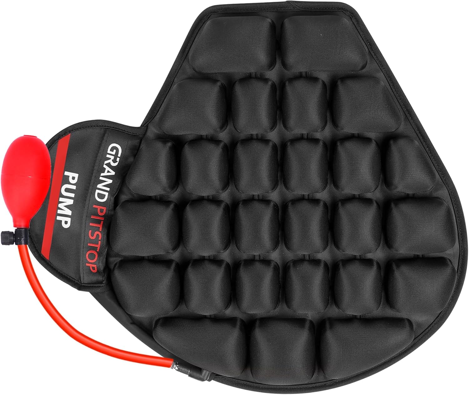 GRAND PITSTOP Motorcycle Air Seat Cushion with Air Filling Pump, Inflatable Bubble Air Pads with Breathable Mesh Cover & Non-Skid Bottom Compatible for Cruiser Motorcycle
