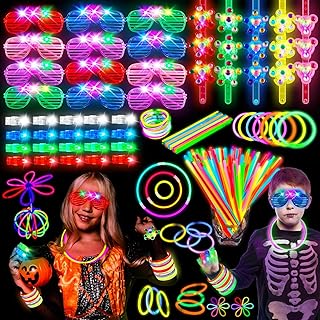 244 Pack Glow in the Dark Party Supplies for Kids, Halloween Party Favors for Kids, Glow Party Favors for Kids 8-12, Kids Led Light Up Party Favors,Kids Halloween Party Supplies