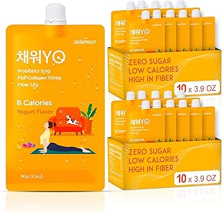 Jadamsun Konjac Jelly Pouches (Yogurt, 20 pcs) - Gluten-Free Drinkable Pouch, Healthy Korean Snacks, Low Calorie, Sugar-Free, Dietary Fiber